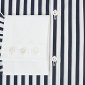And White Reverse Stripe Westminster Shirt With Contrast Collar Cuffs