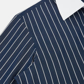 And White Bar Stripe Westminster Shirt With Contrast Collar Cuffs