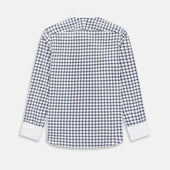 And White Tattersall Check Westminster Shirt With Contrast Collar Cuffs