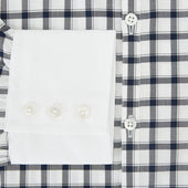 And White Tattersall Check Westminster Shirt With Contrast Collar Cuffs