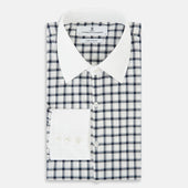 And White Tattersall Check Westminster Shirt With Contrast Collar Cuffs