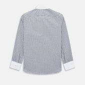 And White Double Track Check Westminster Shirt With Contrast Collar Cuffs
