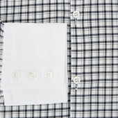 And White Double Track Check Westminster Shirt With Contrast Collar Cuffs