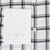 And White Windowpane Check Westminster Shirt With Contrast Collar Cuffs