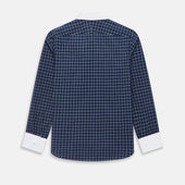 And White Reverse Graph Check Westminster Shirt With Contrast Collar Cuffs