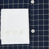 And White Reverse Graph Check Westminster Shirt With Contrast Collar Cuffs