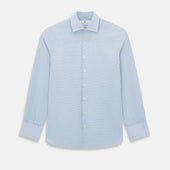 Sky Blue Micro-Tattersall Check Belgravia Shirt