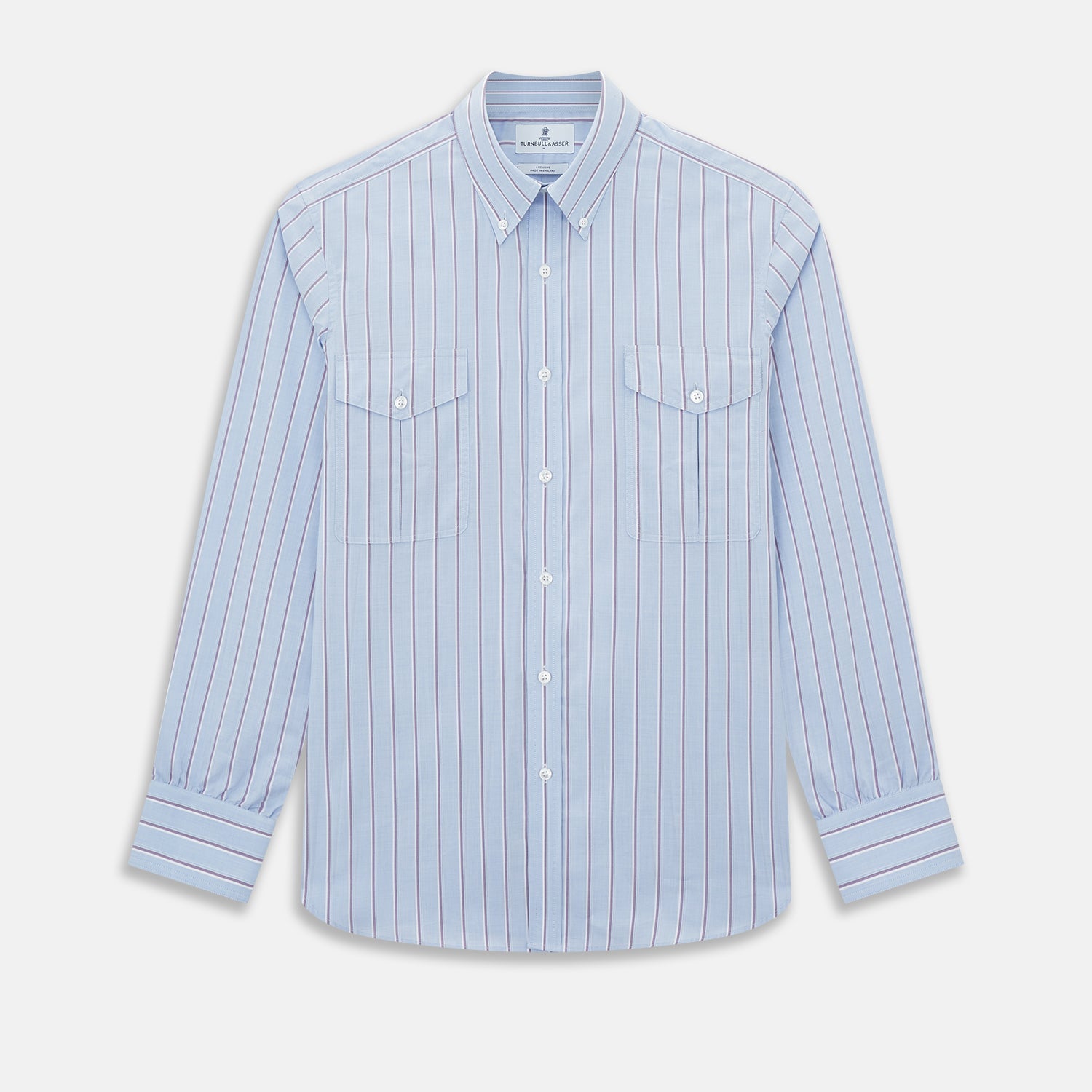 Navy and Purple Multi-Stripe Richmond Shirt