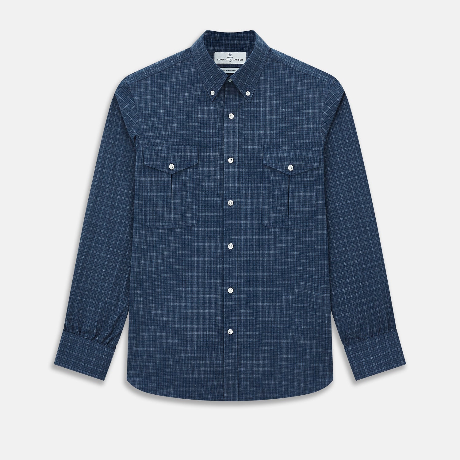 Indigo Tonal Windowpane Richmond Shirt