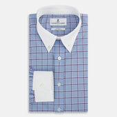 And Purple Windowpane Check Richmond Shirt With Contrast Collar Cuffs