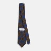 And Brown Tartan Silk Blend Tie