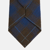 And Brown Tartan Silk Blend Tie