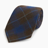 And Brown Tartan Silk Blend Tie