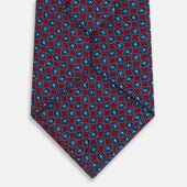 And Red Floral Foulard Printed Silk Tie