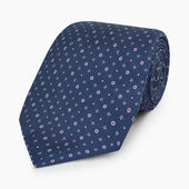 Azzurro Geometric Pin Dot Printed Silk Tie