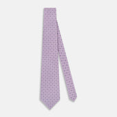 Lilac Geometric Pin Dot Printed Silk Tie
