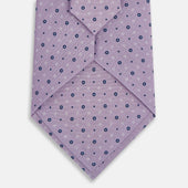 Lilac Geometric Pin Dot Printed Silk Tie