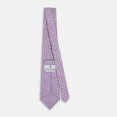 Lilac Geometric Pin Dot Printed Silk Tie
