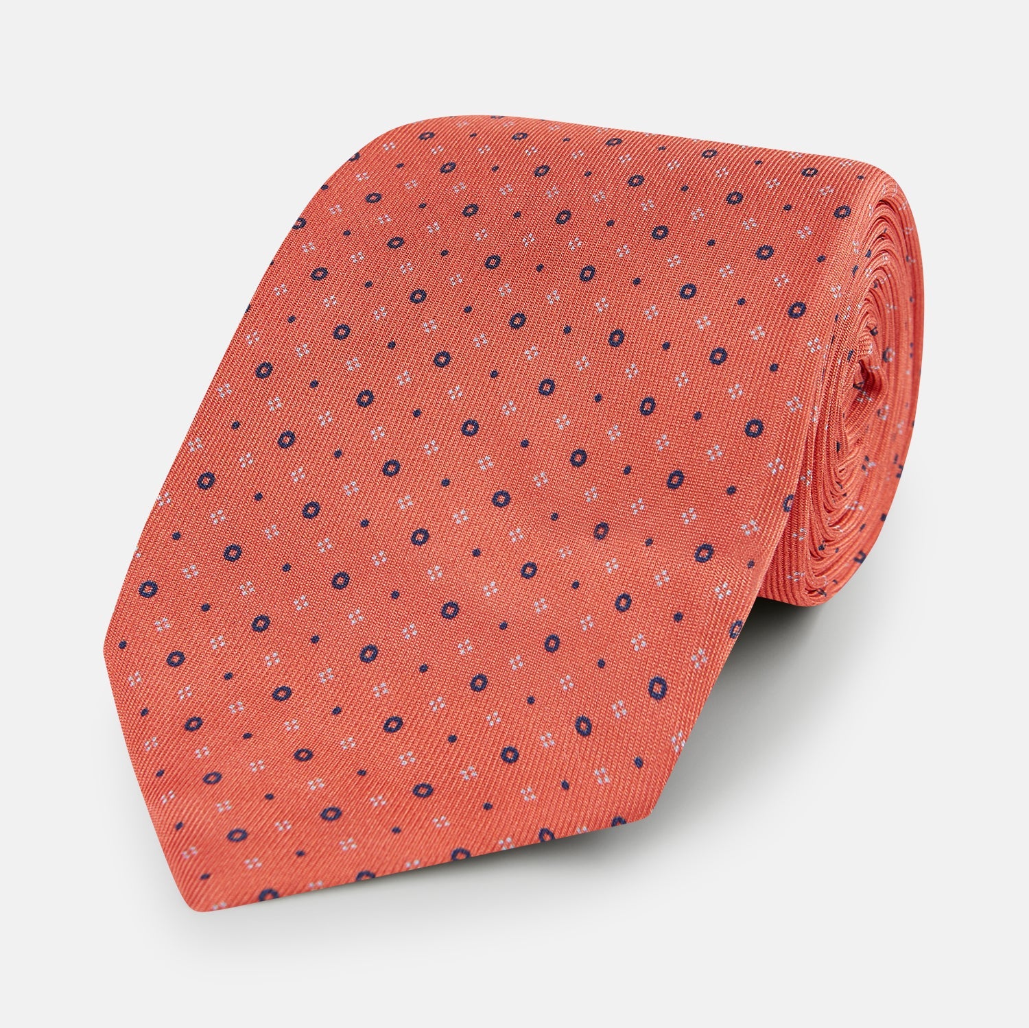Geometric Pin Dot Printed Silk Tie