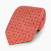 Geometric Pin Dot Printed Silk Tie