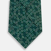 Green Circle Printed Silk Tie