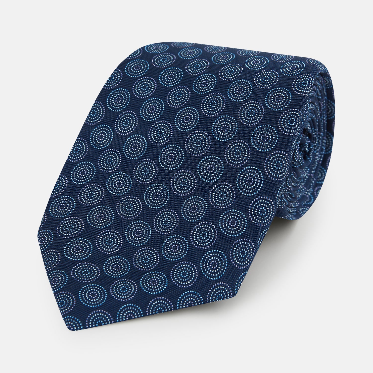 Dotted Roundel Printed Silk Tie