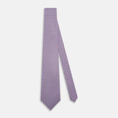 Lilac Dotted Roundel Printed Silk Tie