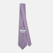 Lilac Dotted Roundel Printed Silk Tie