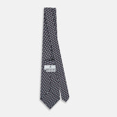 Ash Hatched Mosaic Silk Tie