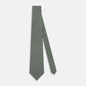 Chartreuse Hatched Mosaic Printed Silk Tie
