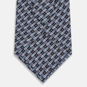 Lilac Hatched Rectangle Neats Silk Tie