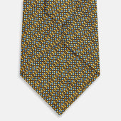 Geometric Lattice Damier Printed Silk Tie