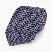 Lilac Geometric Pinwheel Printed Silk Tie