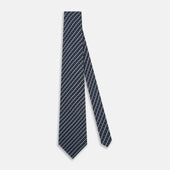 Ash Beaded Ticking Stripe Printed Silk Tie