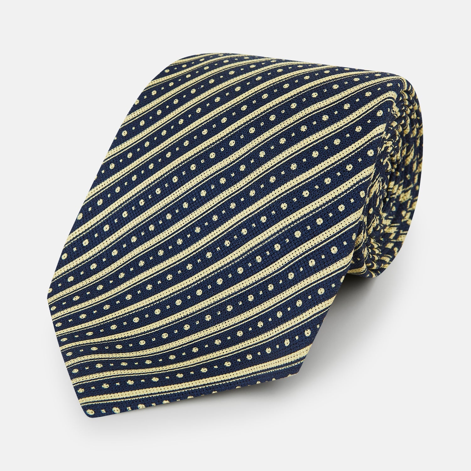 Beaded Ticking Stripe Printed Silk Tie