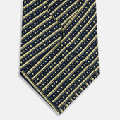 Beaded Ticking Stripe Printed Silk Tie