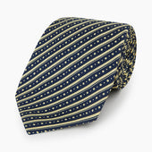 Beaded Ticking Stripe Printed Silk Tie