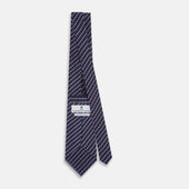 Lilac Beaded Ticking Stripe Printed Silk Tie