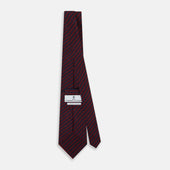 Red Beaded Ticking Stripe Printed Silk Tie