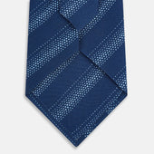 Azzurro Dotted Stripe Printed Silk Tie