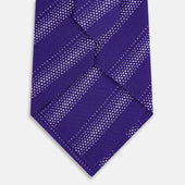 Purple Dotted Stripe Printed Silk Tie