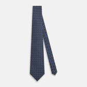 Hatched Mosaic Printed Silk Tie