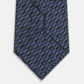 Hatched Mosaic Printed Silk Tie