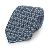 Light Hatched Mosaic Printed Silk Tie