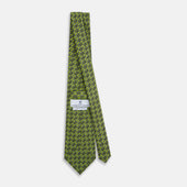 Lime Green Hatched Mosaic Printed Silk Tie