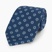 Azzurro Rosette Medallion Printed Silk Tie