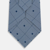And Navy Concentric Diamond Printed Silk Tie