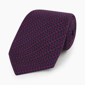 Micro Dot Bar Printed Silk Tie