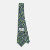 And Green Medallion Bar Printed Silk Tie