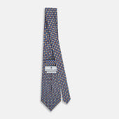 Tulip Red And Blue Abstract Quatrefoil Foulard Printed Silk Tie